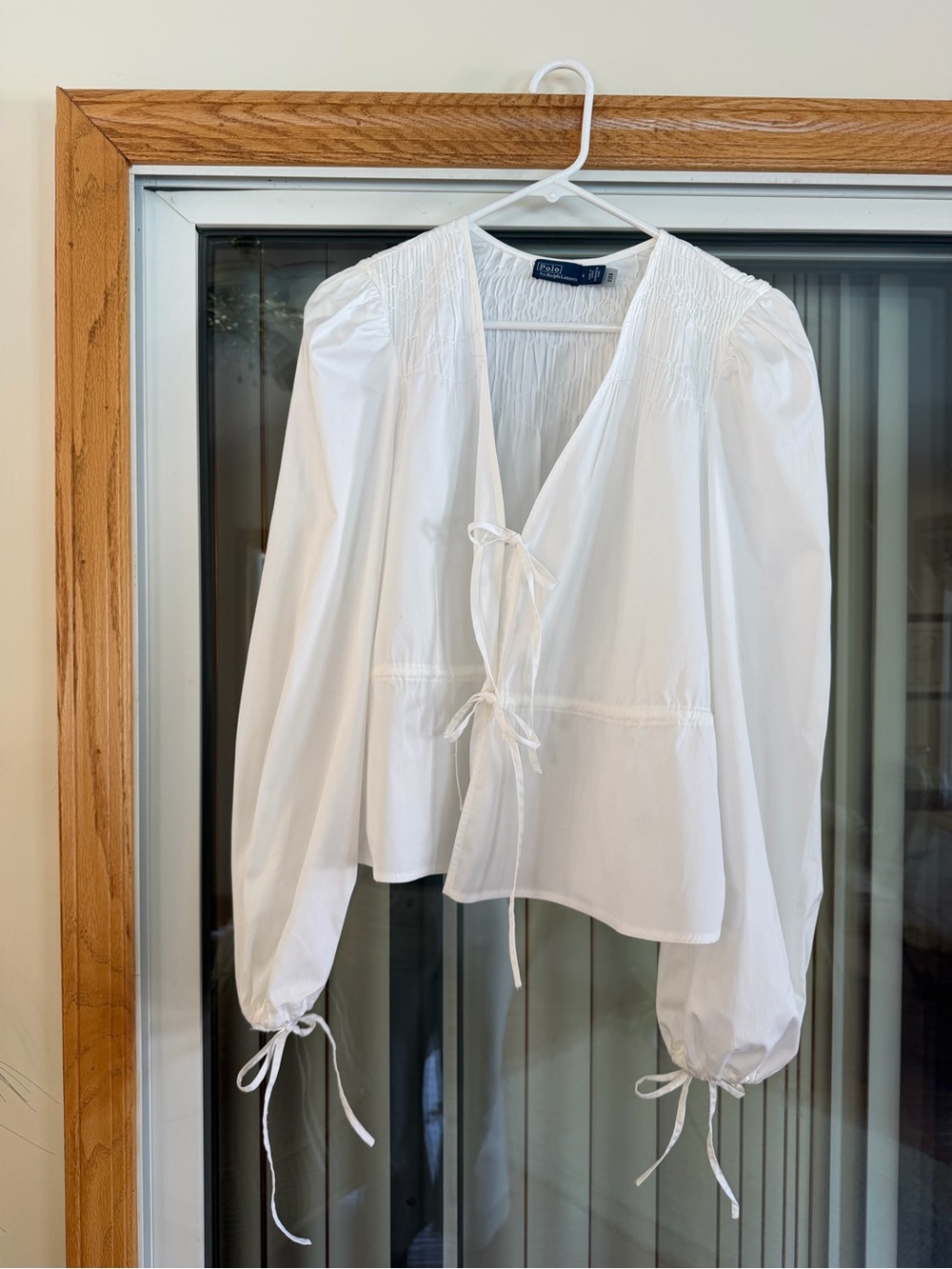NWOT White Women’s Tie-Front 100% Cotton Blouse - Polo by Ralph Lauren